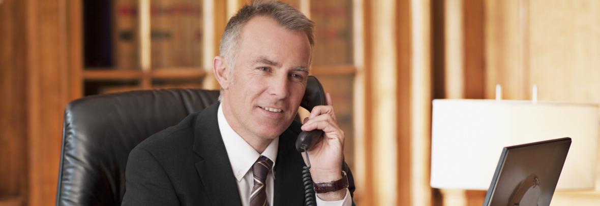Lawyer on phone