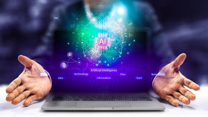 ternet technology and people's networks use AI to help with work, AI Learning or artificial intelligence in business and modern technology, AI technology in everyday life.